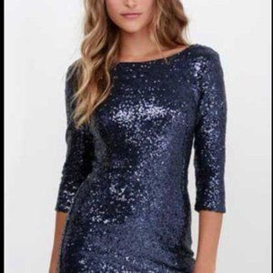 Dress The Population NWT Navy Blue Sequins Dress